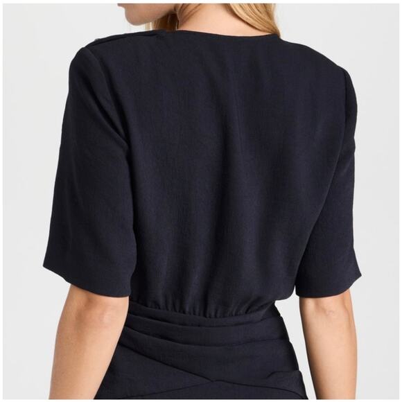 Ba&sh Oleane Short Sleeve Black A-Line Pleated Mini Dress Size 4 - Picture 3 of 16